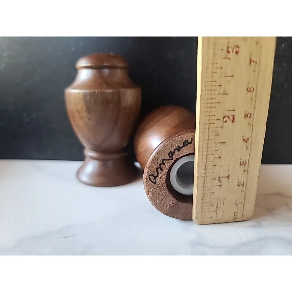 Vintage Wooden Salt And Pepper Shakers, READ